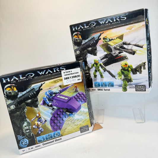 2009 UNSC Turret & Covenant Ghost w/ Box & Instructions - Halo Mega Bloks