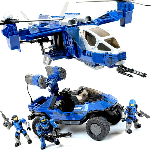 Blue Series Falcon & Rockethog - Halo Mega Bloks