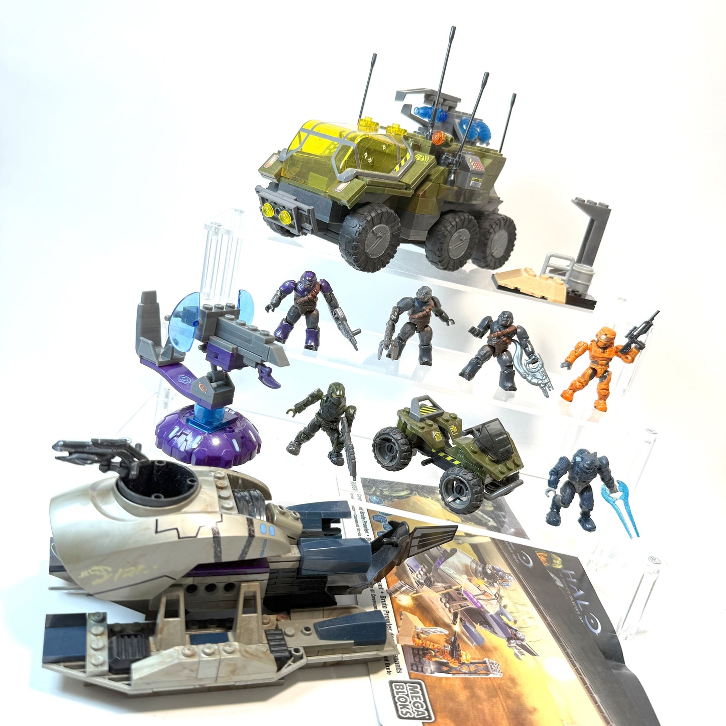 3 100% Complete Sets - UNSC Gremlin, Prowler, Mongoose - Halo Mega Bloks