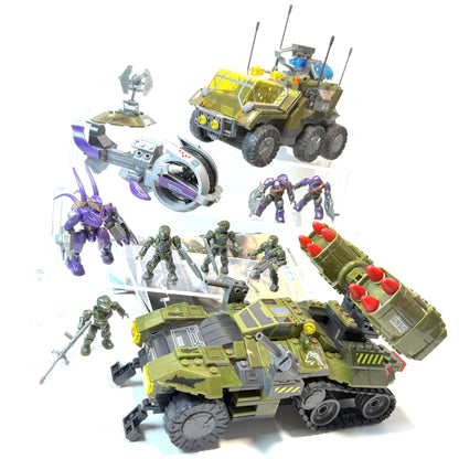3 100% Complete Sets - UNSC Gremlin, Wolverine, Chopper - Halo Mega Bloks