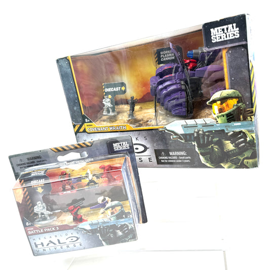 Diecast Metal Series Wraith & Battle Pack 3 - NEW in box - Halo Mega Bloks